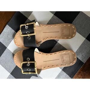 Dolce Vita Women's Black Buckle Slide Sandals